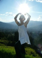 Eurythmy. Libertad Aguilar dancing outdoors.